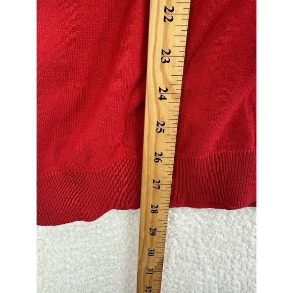 Alfani Mens V Neck Pullover Sweater, Cherry Candy Red, Size Large - Picture 9 of 10